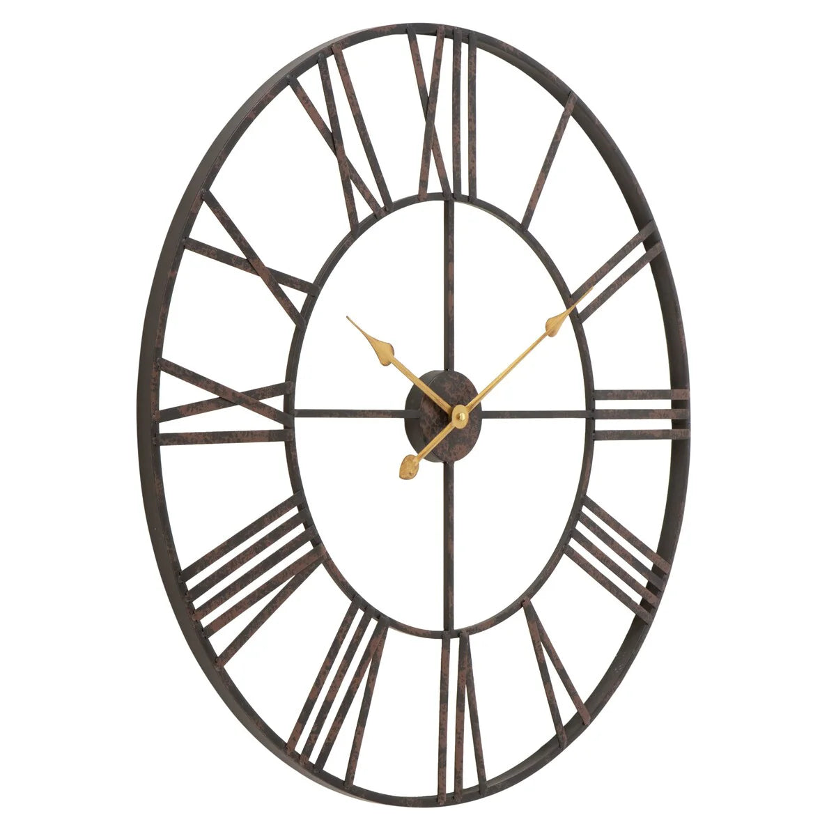 Modern Round Metal Wall Clock, Decorative Circular Hanging Clock for Living Room, Bedroom and Office