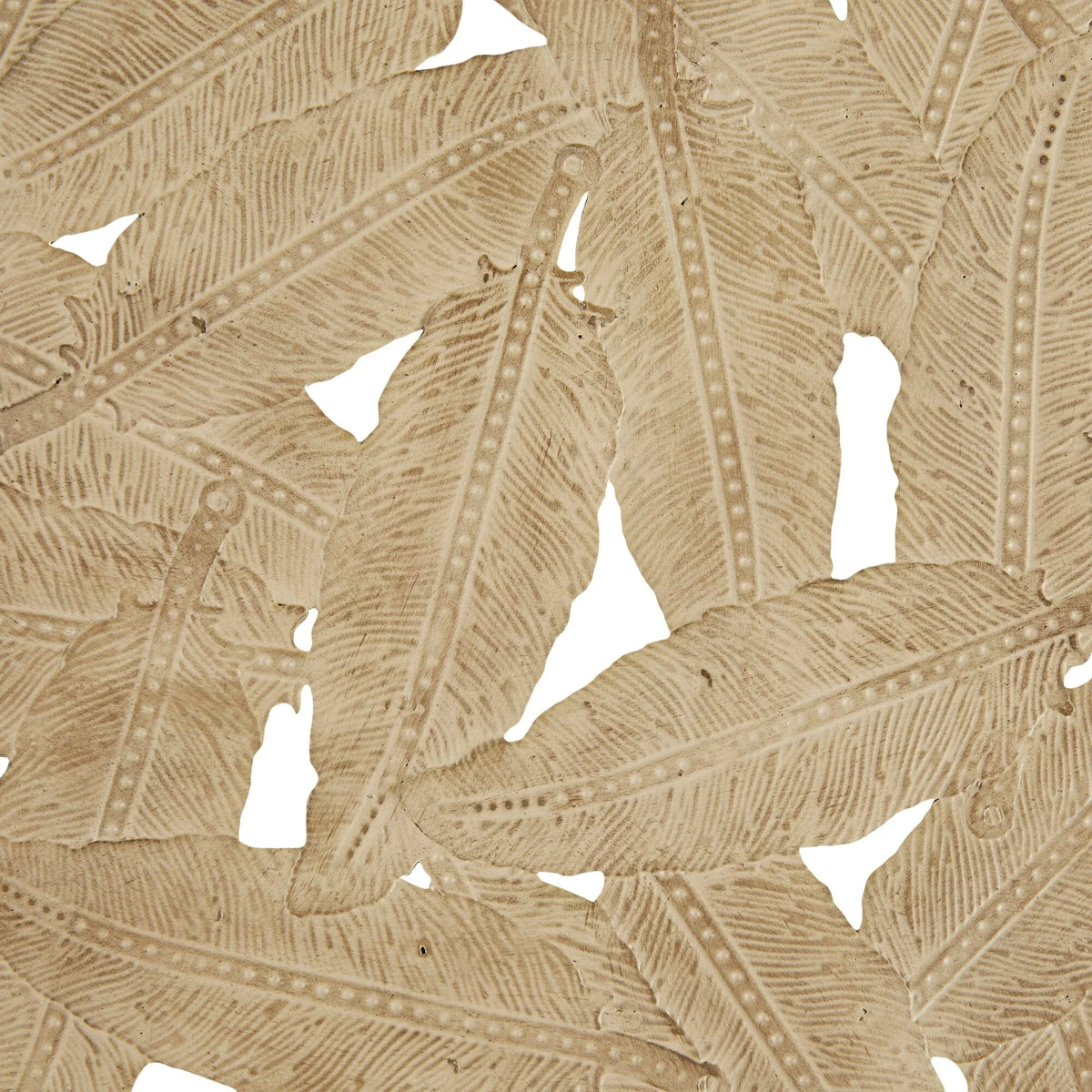Textured Feather 3-Piece Metal Disc Wall Decor Set, Decorative Wall Art for Home