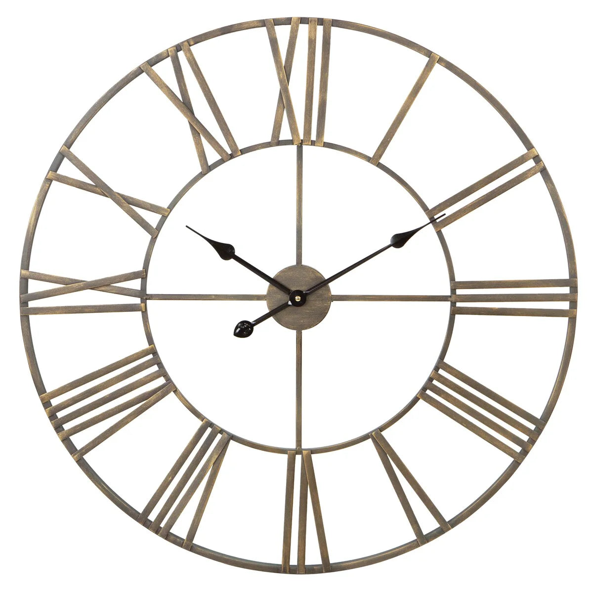 Modern Round Metal Wall Clock, Decorative Circular Hanging Clock for Living Room, Bedroom and Office