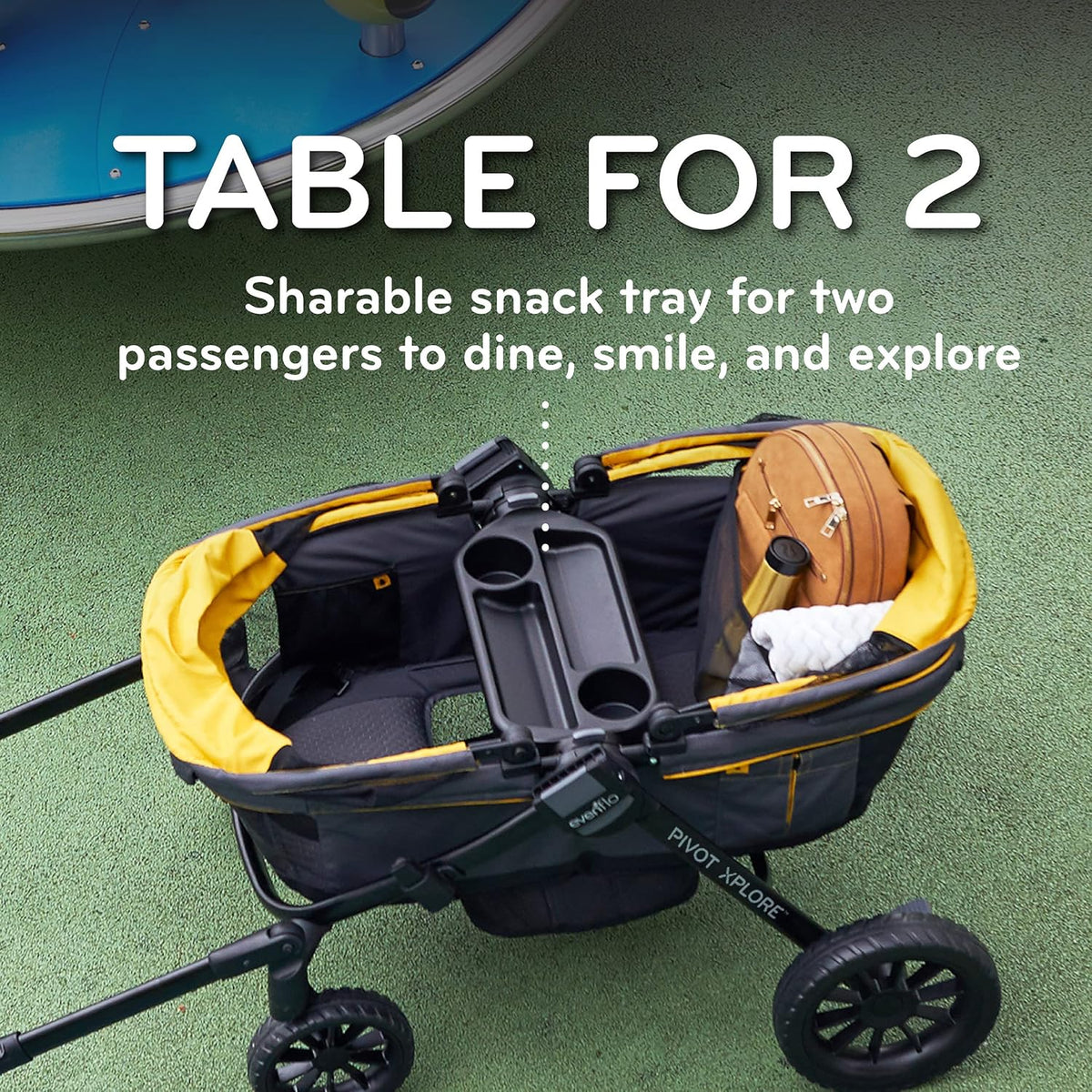 2-in-1 All-Terrain Baby Stroller Wagon with Canopy and Storage - Gray