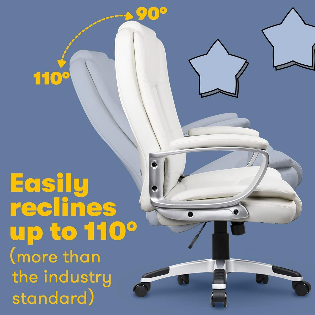 400 LBS Big and Tall Office Chair, Heavy Duty Ergonomic Computer Desk Chair for Home Office and Workspace