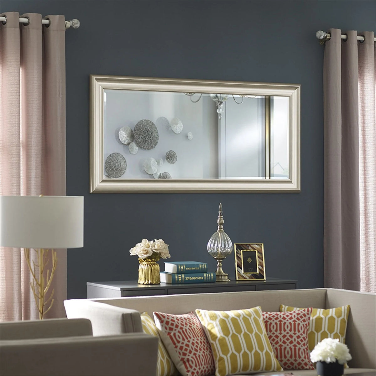 Tall Full Length Mirror, Oversized Rectangle Full Body Wall Mounted Mirror with Smooth Faux Wood Frame