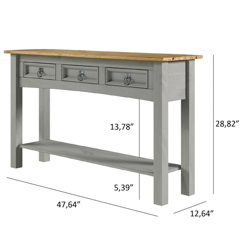 Wood Console Table with 3 Drawers, Entryway Hallway Storage and Display Table for Home