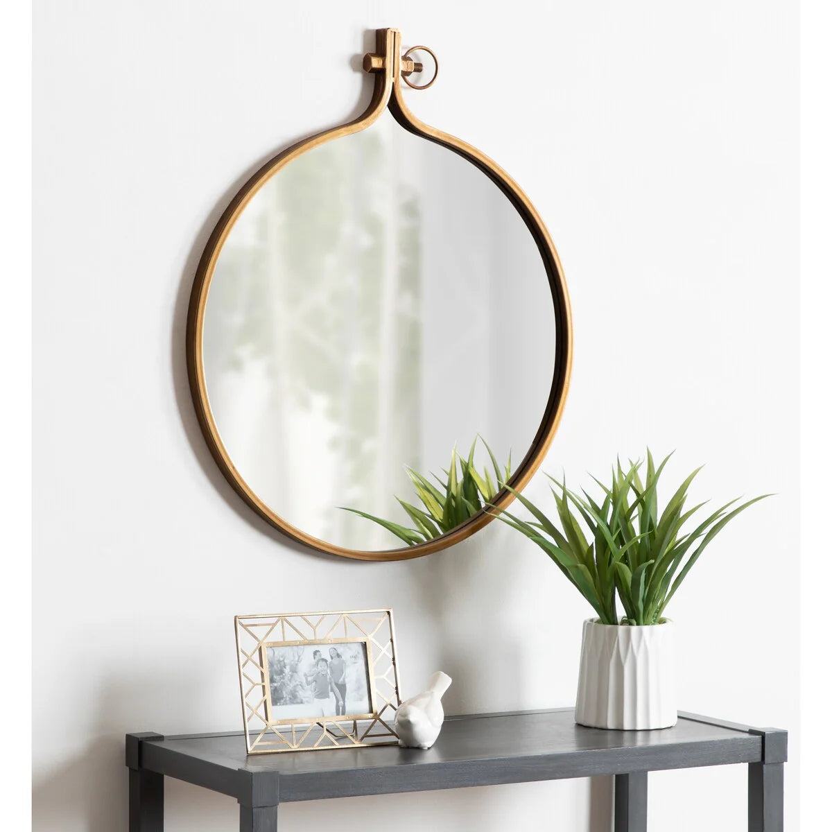 Modern Round Wall Mirror, Decorative Circular Accent Mirror for Living Room, Bedroom and Entryway
