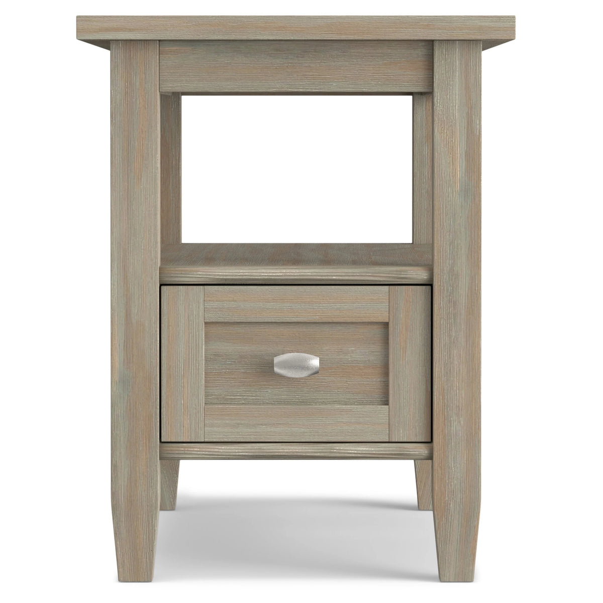 14" Wide Solid Wood Narrow Side Table, Rectangle Transitional Style Accent Table