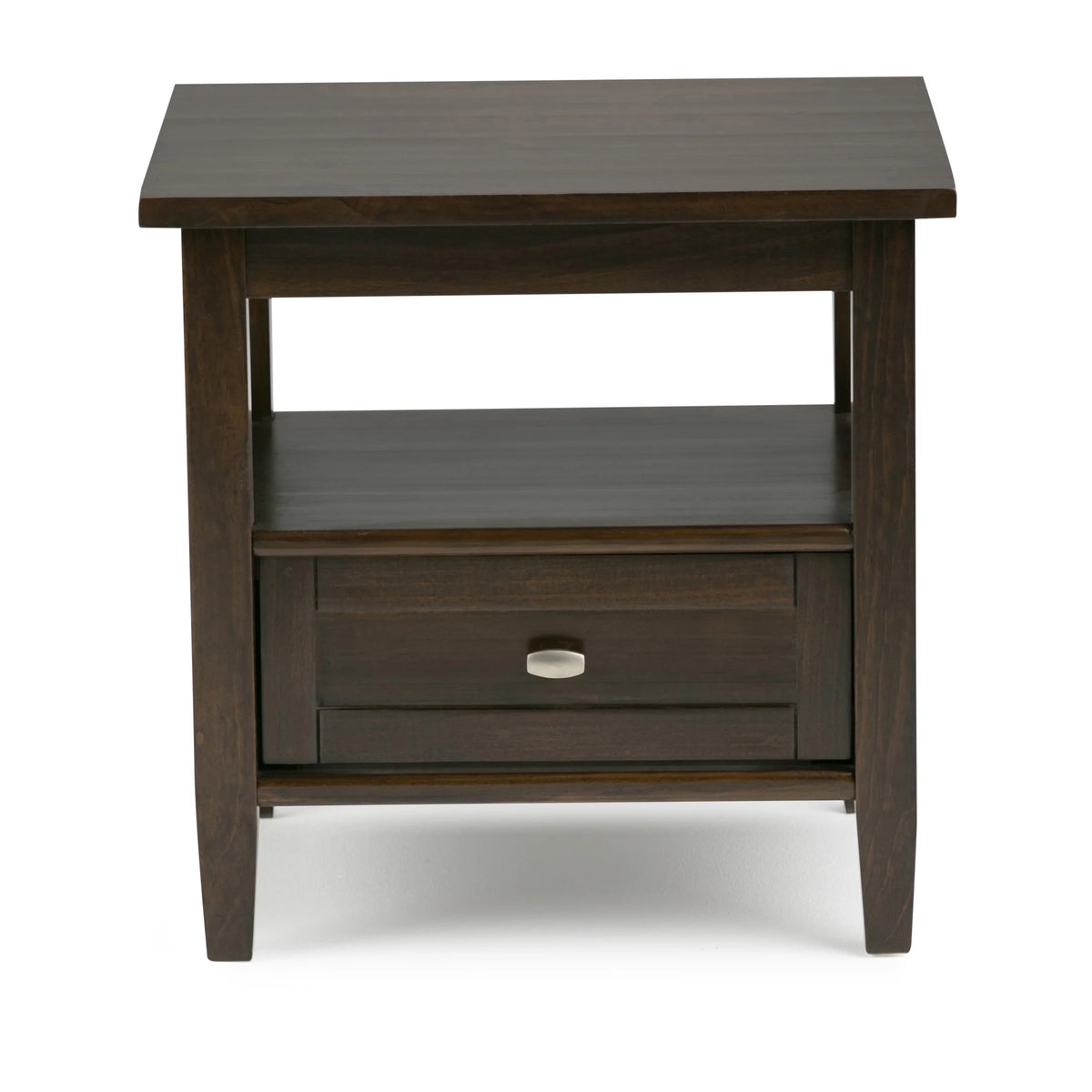 20 Inch Wide Solid Wood Rectangle End Table, Transitional Side Table