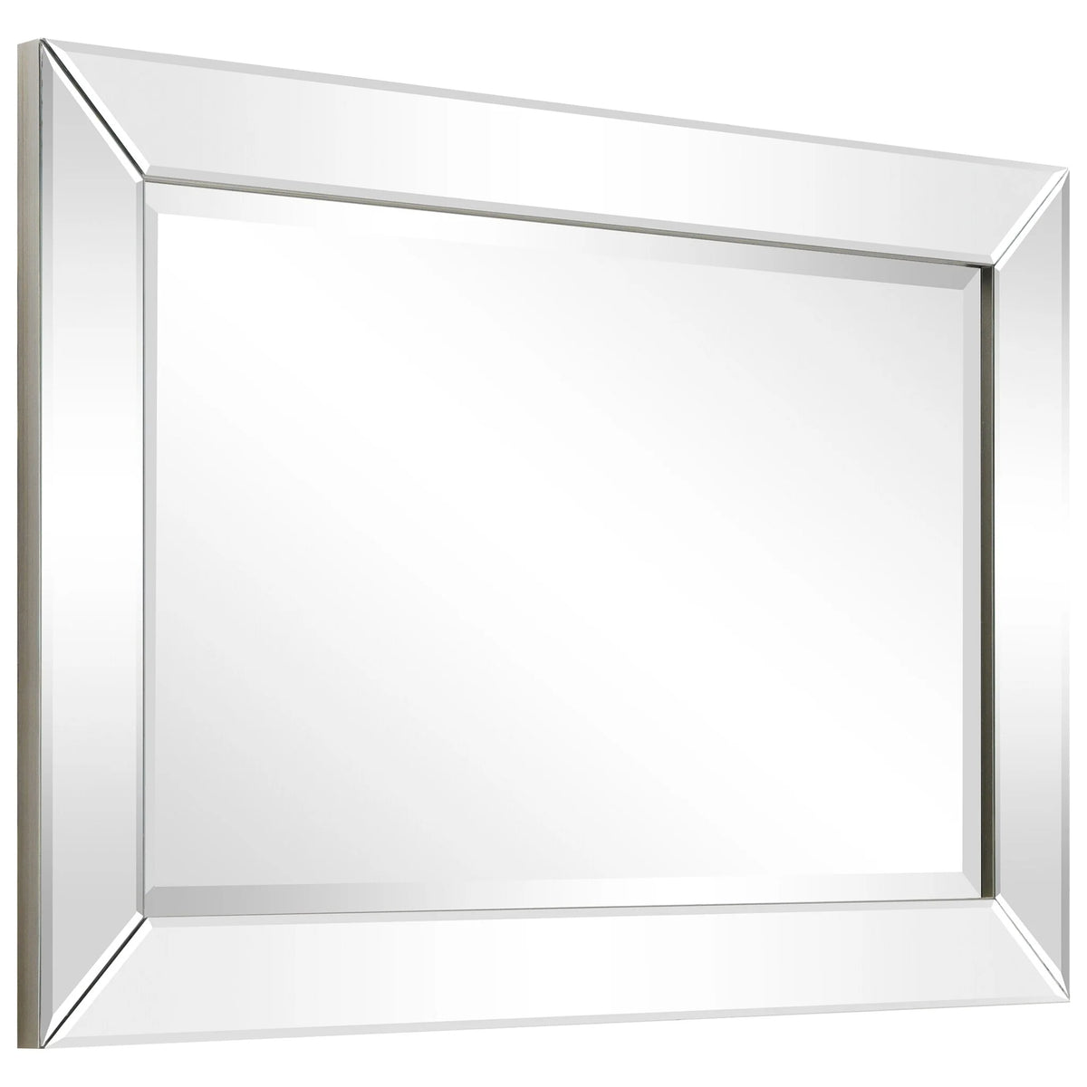Beveled Rectangular Clear HD Wall Mirror, Bathroom Vanity and Bedroom Mirror, 3 Sizes