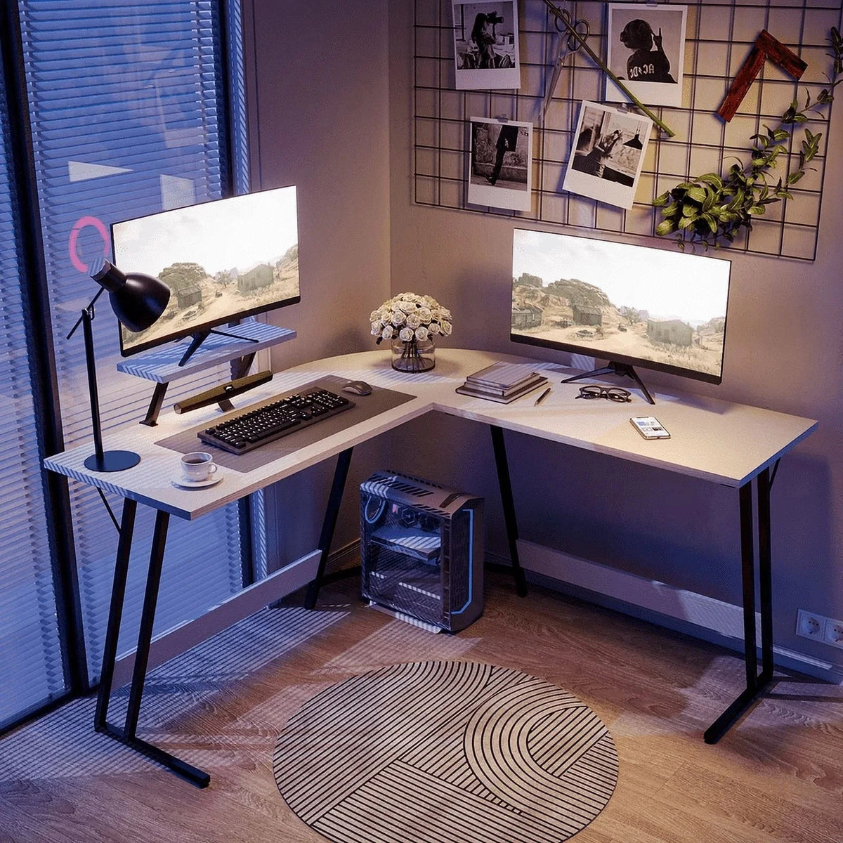 L-Shaped Gaming Desk, Computer Corner Desk and Office Writing Desk for Home