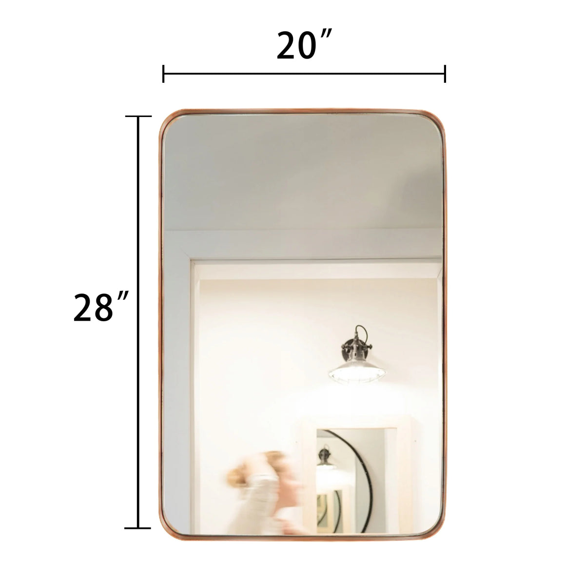 Wall Mirror Vanity Mirror, Bathroom Mirror with Rounded Corners, 1 Piece