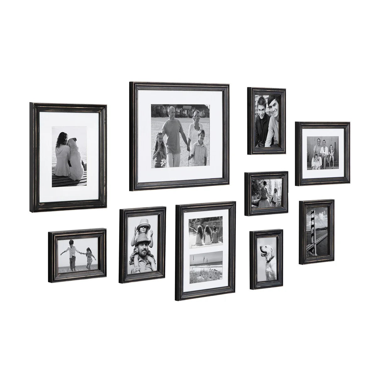10-Piece Wood Gallery Wall Picture Frame Set, Decorative Photo Display Frames for Living Room, Bedroom and Home Decor