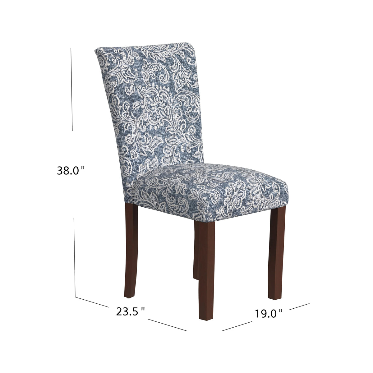 Set of 2 Upholstered Medallion Dining Chairs, Comfortable Parsons Style Chairs for Kitchen and Dining Room