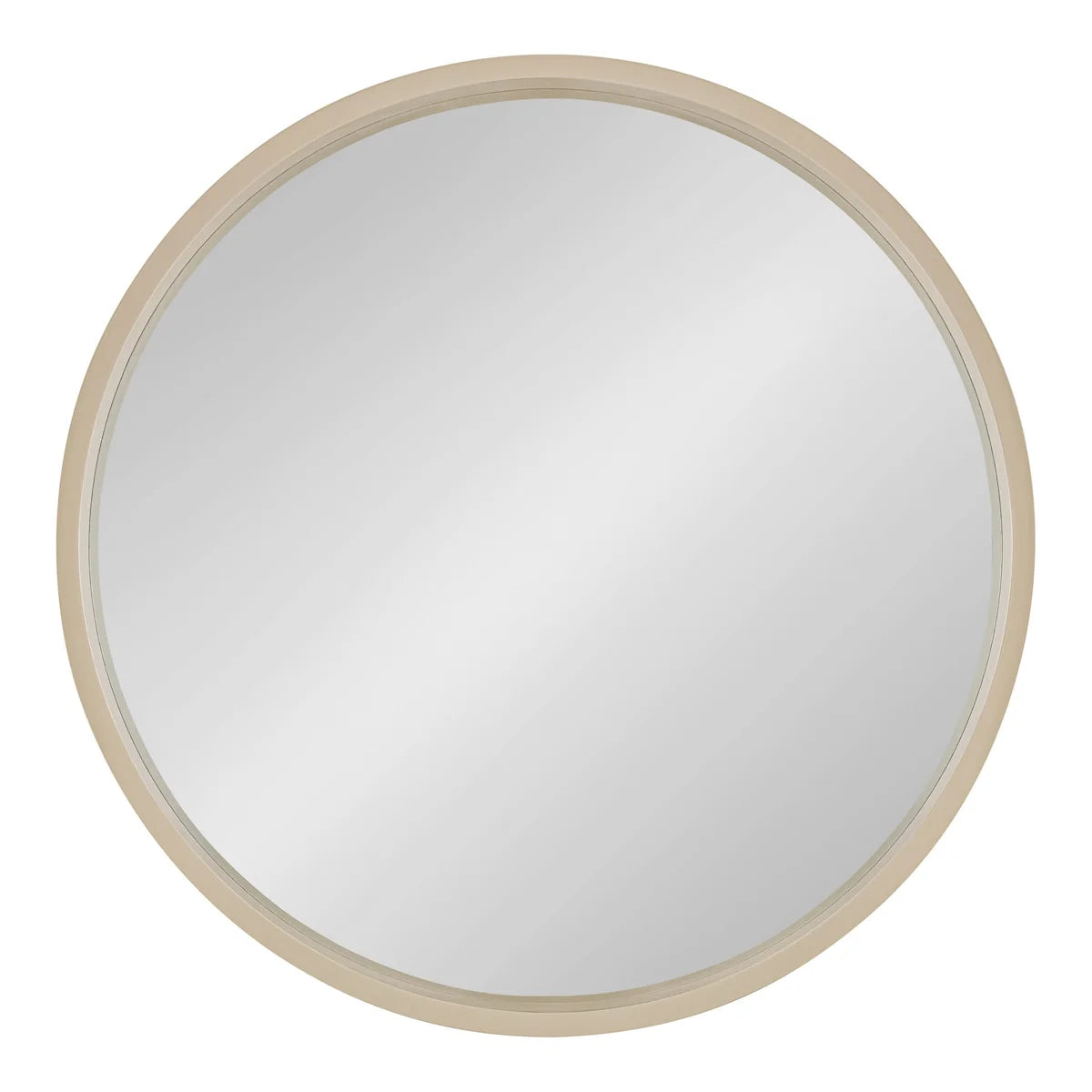 Round Wood Accent Wall Mirror, Modern Decorative Wooden Frame Mirror for Living Room, Bedroom and Entryway