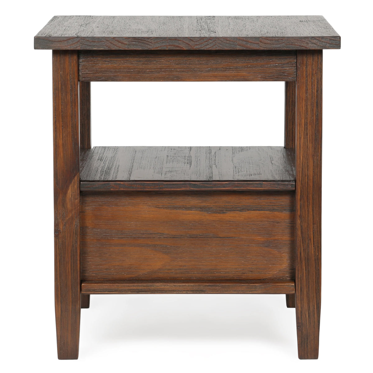 20 Inch Wide Solid Wood Rectangle End Table, Transitional Side Table