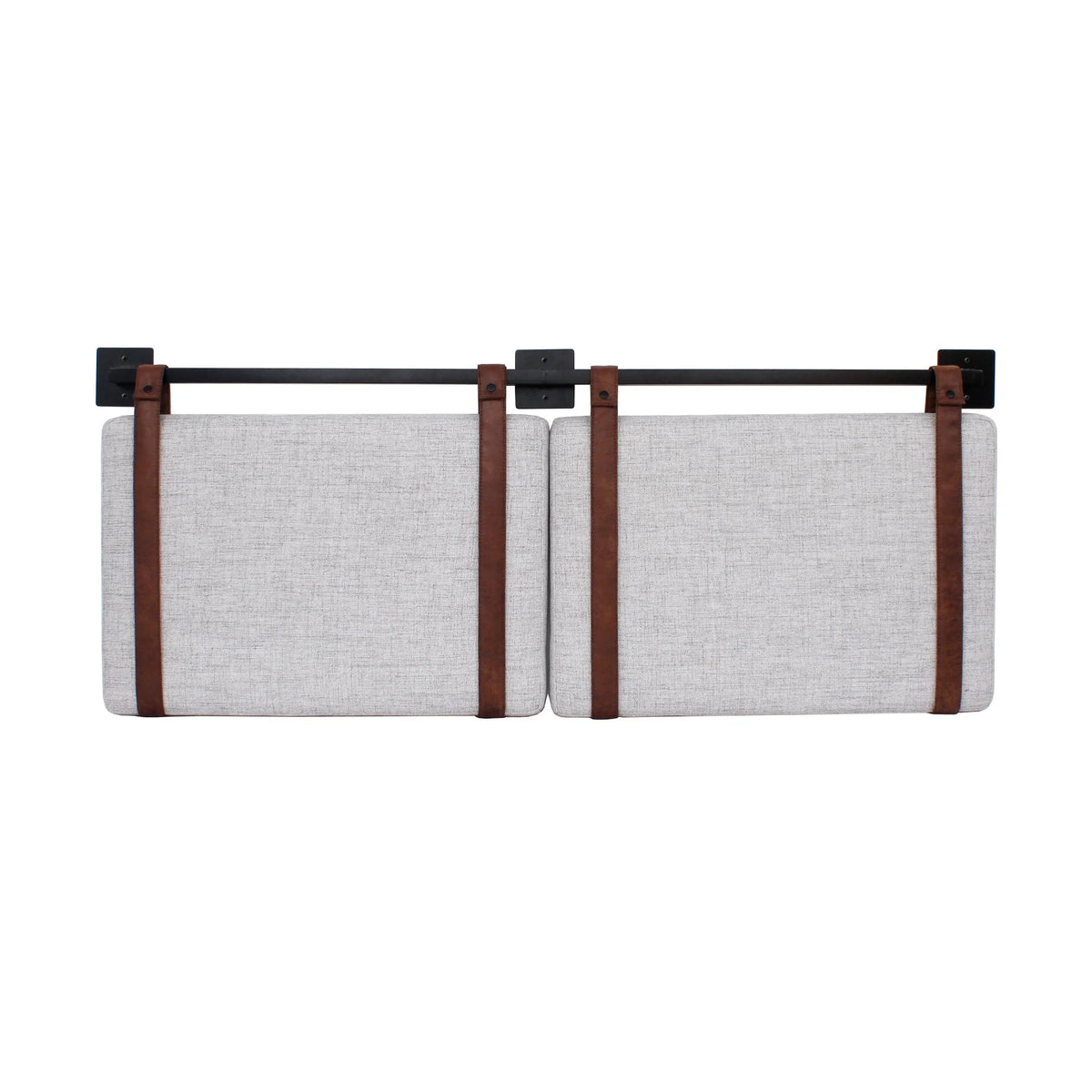 Wall Mount Upholstered Headboard with Metal Rail - Modern Bedroom Headboard