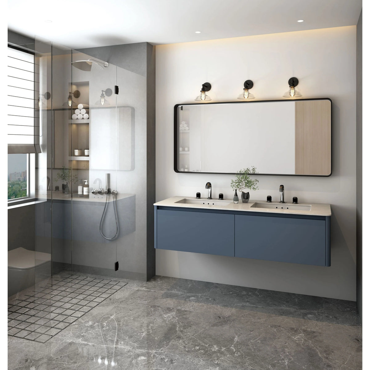 Aluminum Alloy Rounded Corner Vanity Mirror, Modern Wall Mounted Mirror for Bathroom, Bedroom and Home Decor