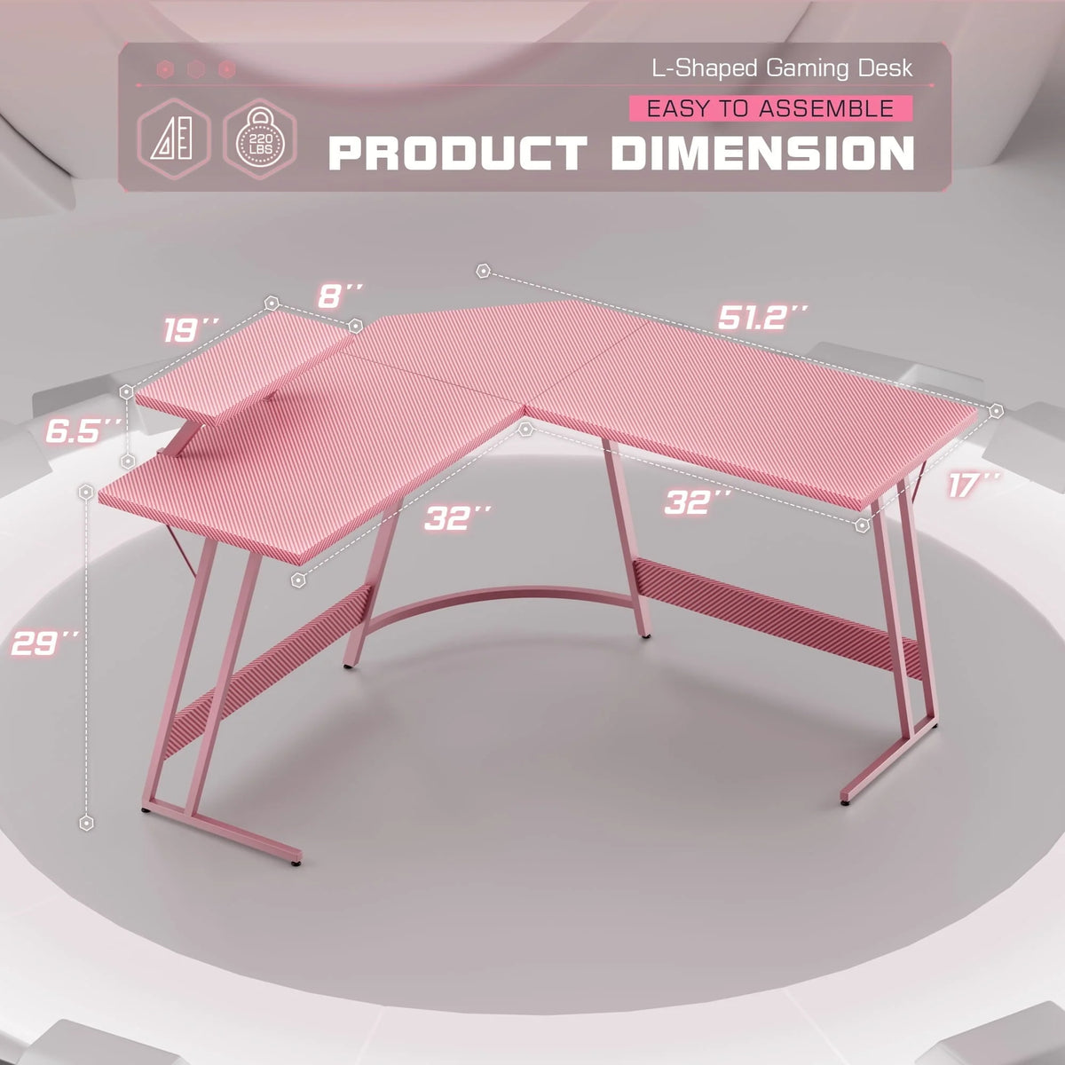 L-Shaped Gaming Desk, Computer Corner Desk and Office Writing Desk for Home
