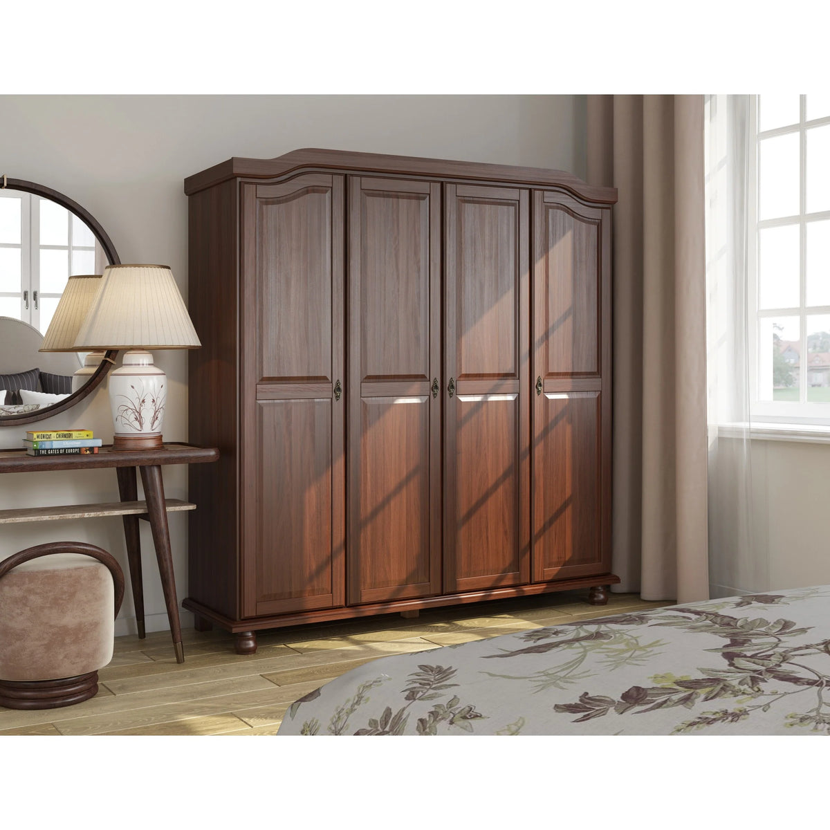 Set of 4 Small Solid Wood Shelves for Wardrobe and Armoire Storage