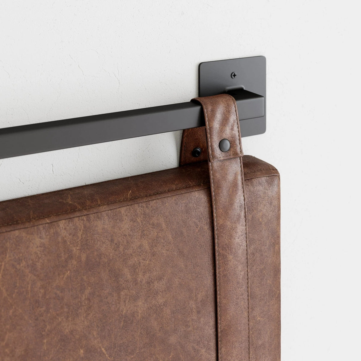Wall Mount Upholstered Headboard with Metal Rail - Modern Bedroom Headboard