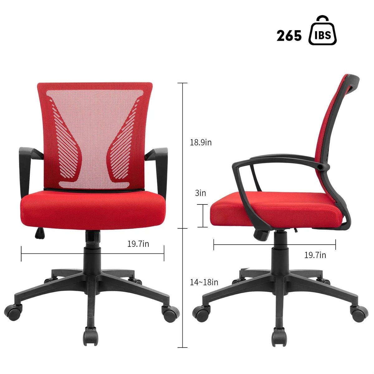 Ergonomic Mesh Office Chair with Lumbar Support, Breathable Computer Desk Chair