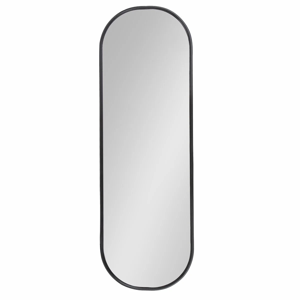 Modern Capsule Framed Wall Mirror, Decorative Oval Accent Mirror for Living Room, Bedroom and Entryway