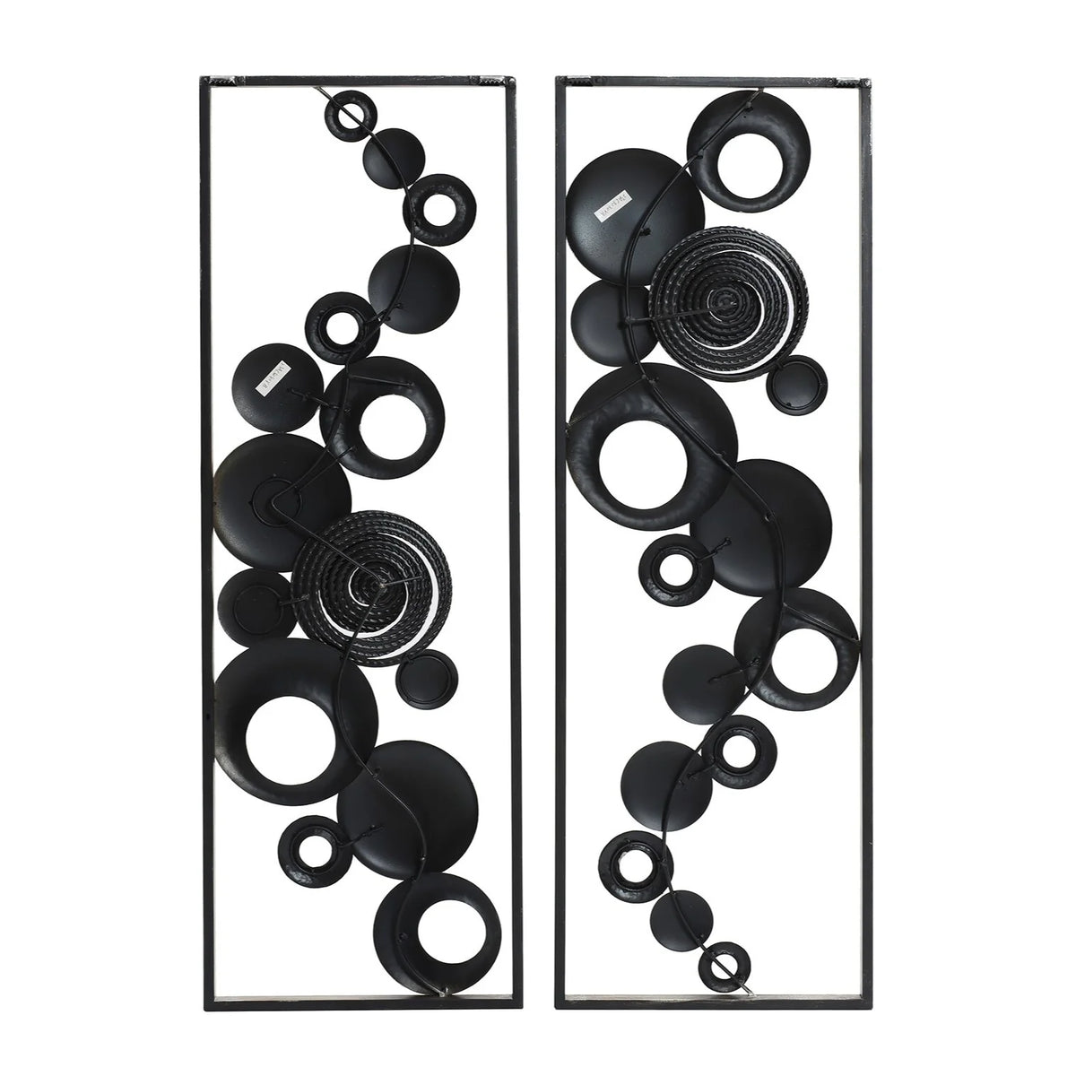 Set of 2 Modern Multi-Color Abstract Metal Wall Decor Panels, Decorative Wall Art for Living Room and Bedroom