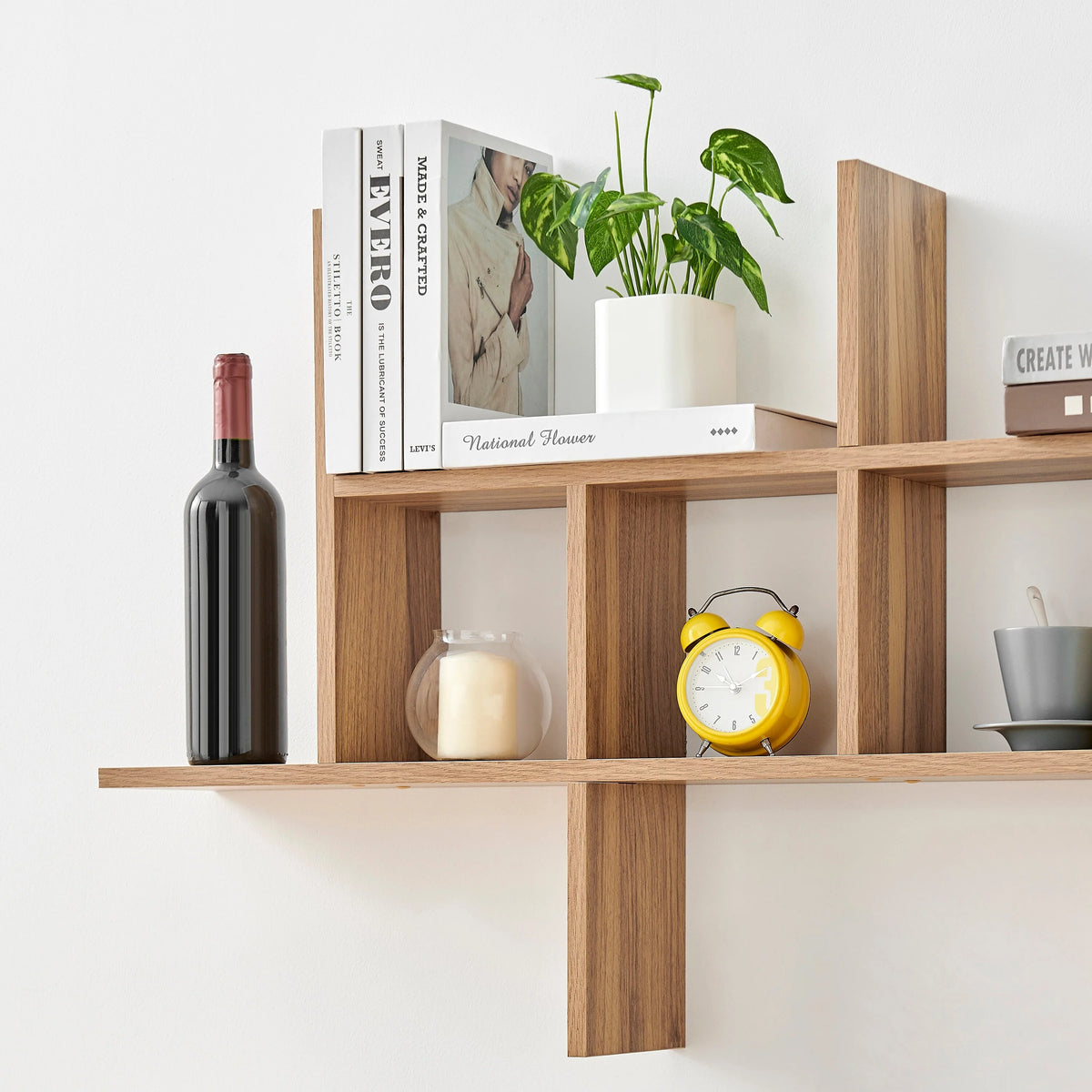 Cantilever Floating Wall Shelf, Modern Decorative Display Shelf for Living Room, Bedroom and Home Storage