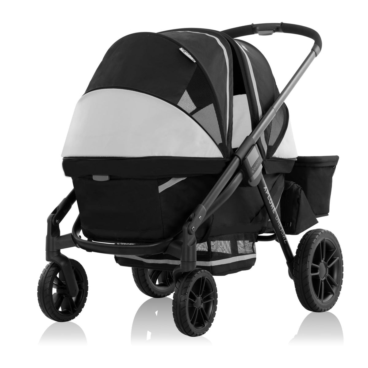 2-in-1 All-Terrain Baby Stroller Wagon with Canopy and Storage - Gray