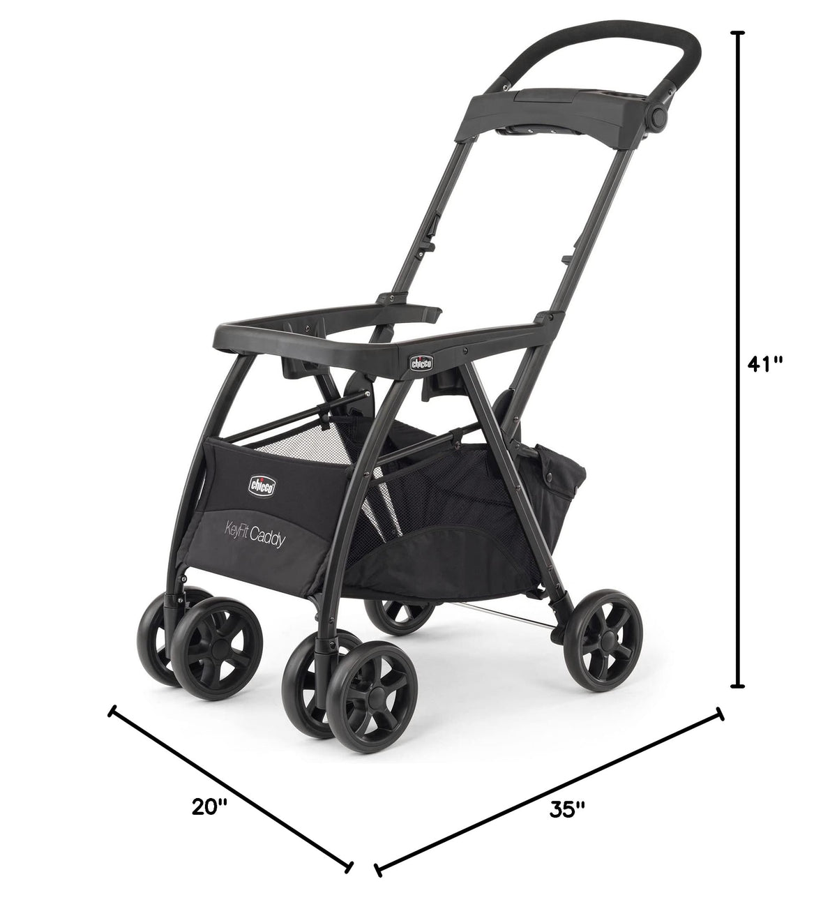 Lightweight Infant Car Seat Caddy Frame Stroller, Portable Baby Carrier Stroller Frame with Easy Fold Design