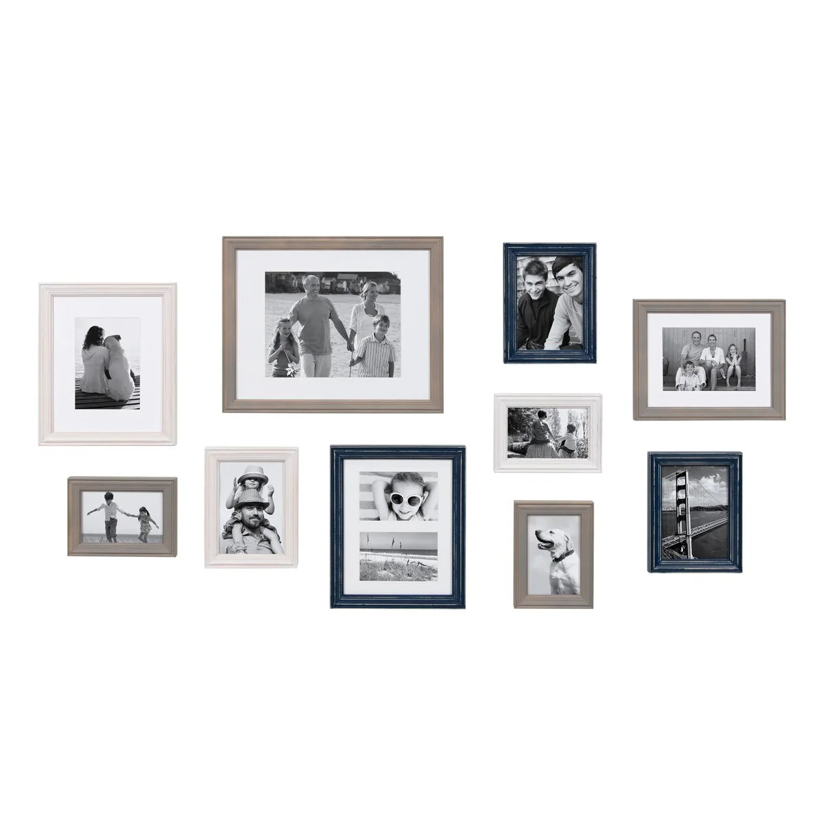 10-Piece Wood Gallery Wall Picture Frame Set, Decorative Photo Display Frames for Living Room, Bedroom and Home Decor