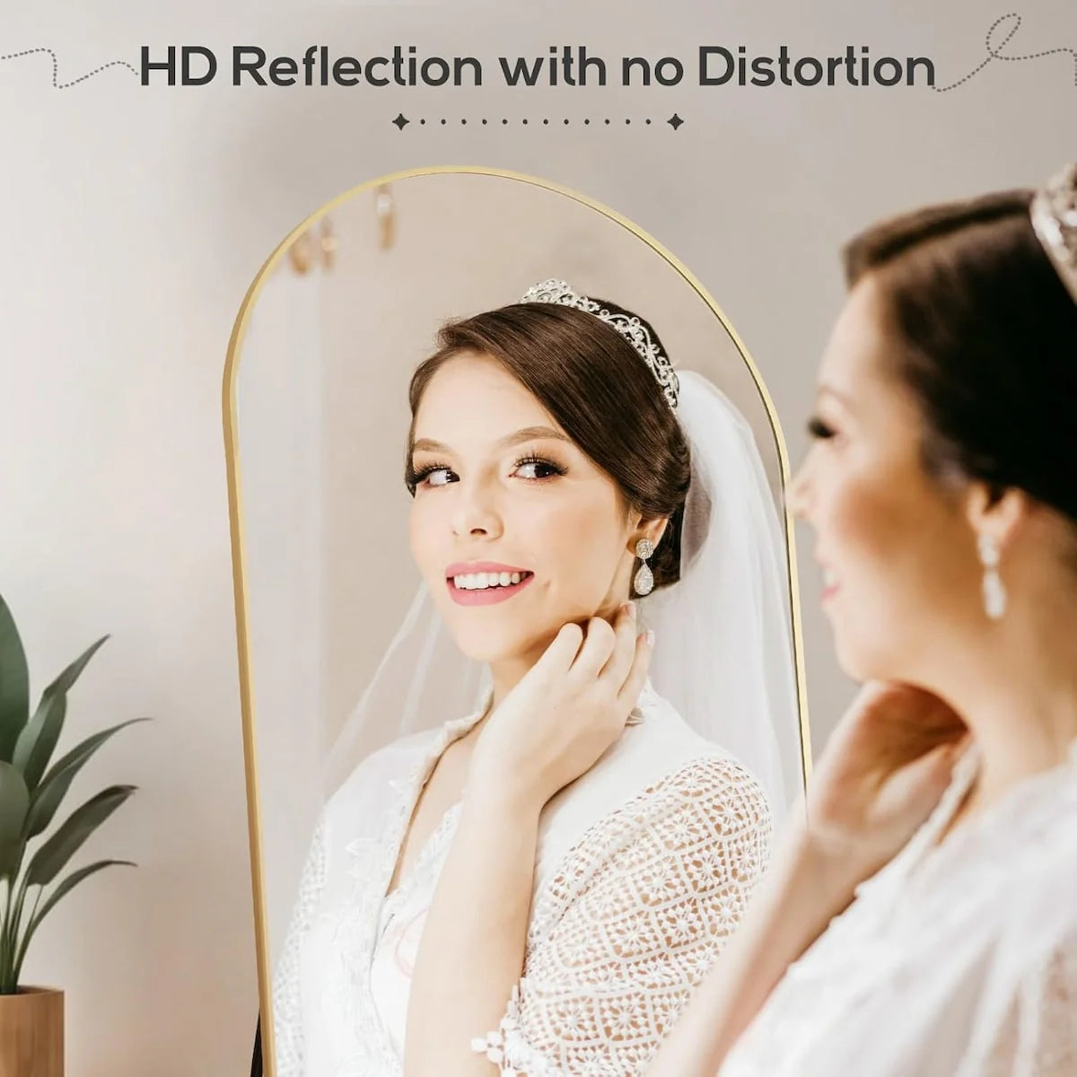 21x64 Arched Full-Length Mirror �� Shatter-Proof Glass with Aluminum Alloy Stand