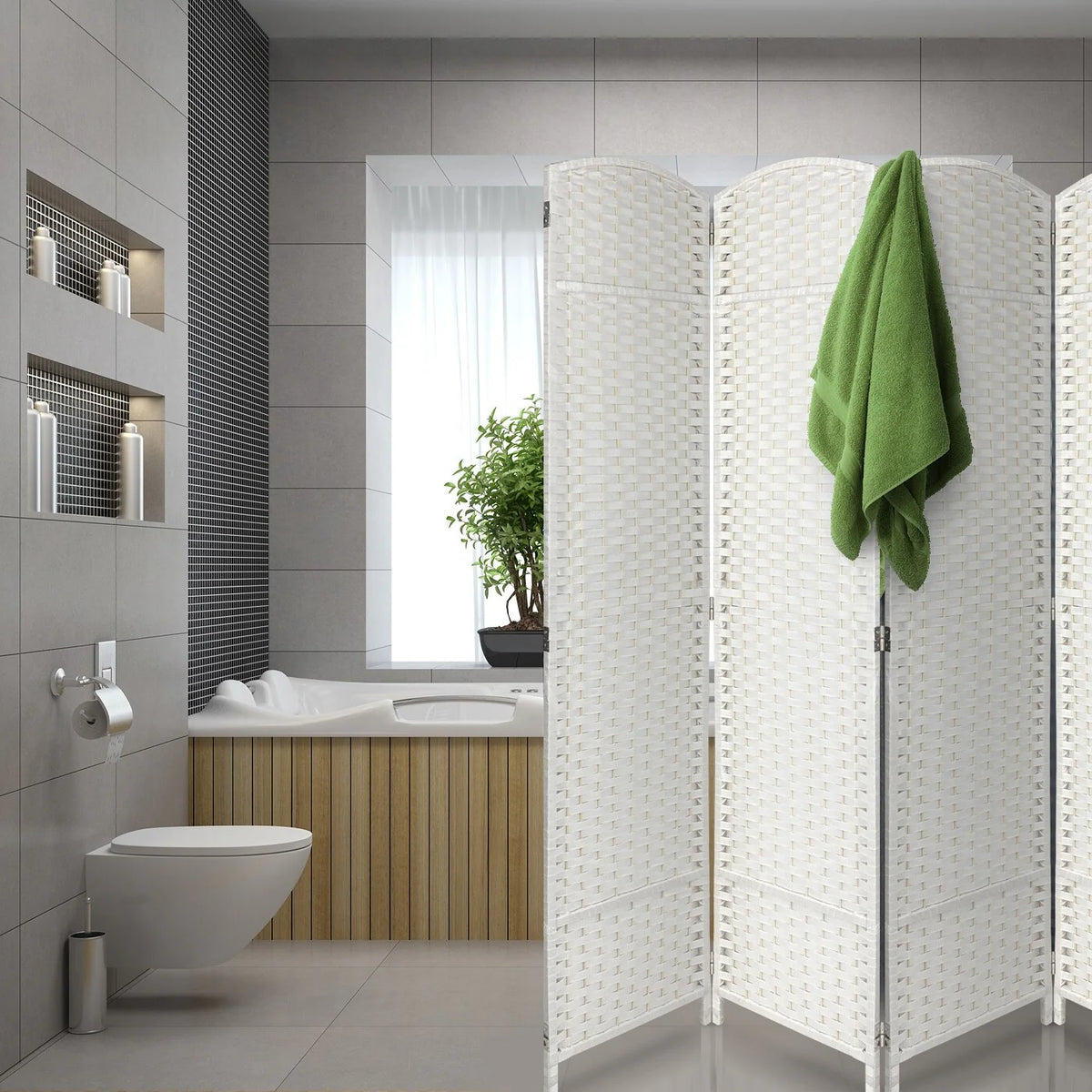Tall Folding Room Divider Screen, Portable Privacy Partition Wall Panel for Bedroom, Living Room and Office
