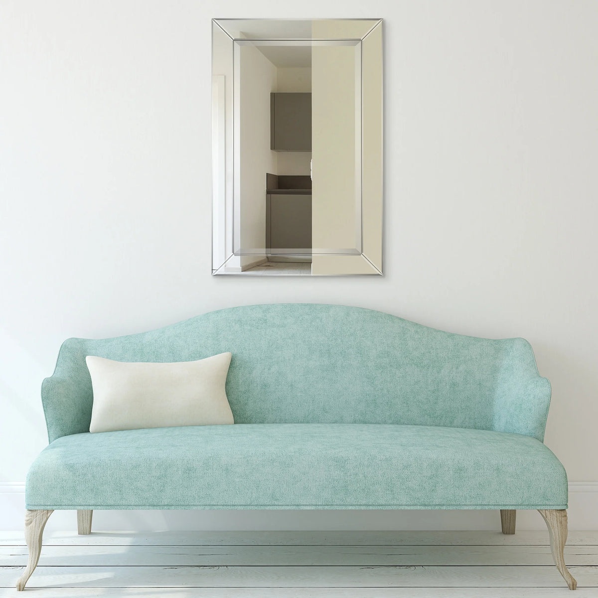 Beveled Rectangular Clear HD Wall Mirror, Bathroom Vanity and Bedroom Mirror, 3 Sizes