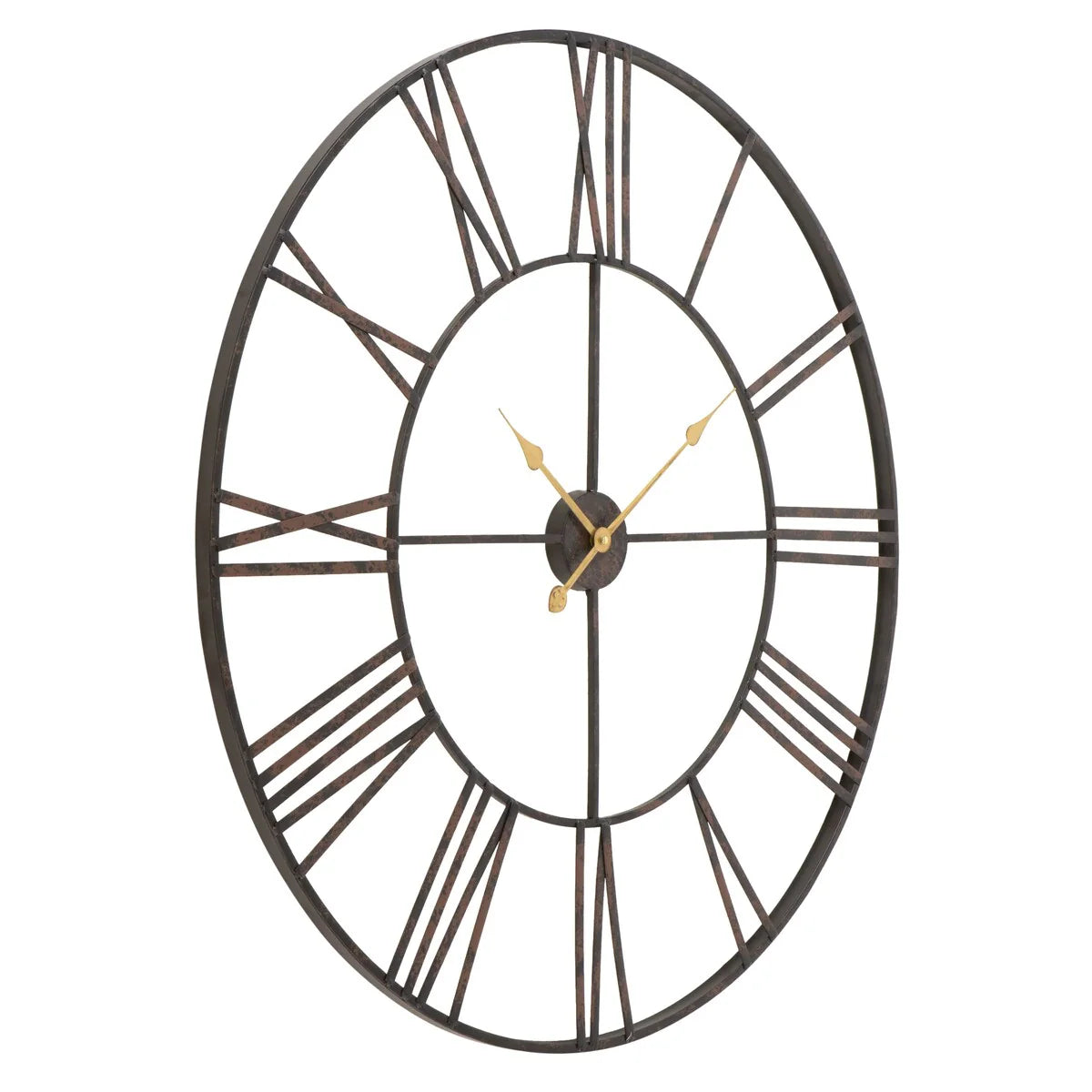 Modern Round Metal Wall Clock, Decorative Circular Hanging Clock for Living Room, Bedroom and Office
