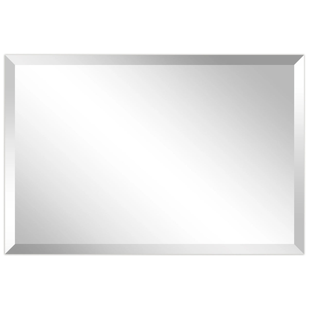Frameless Beveled Prism Wall Mirror, Clear Square or Rectangular Decorative Mirror for Bathroom, Bedroom and Home Decor