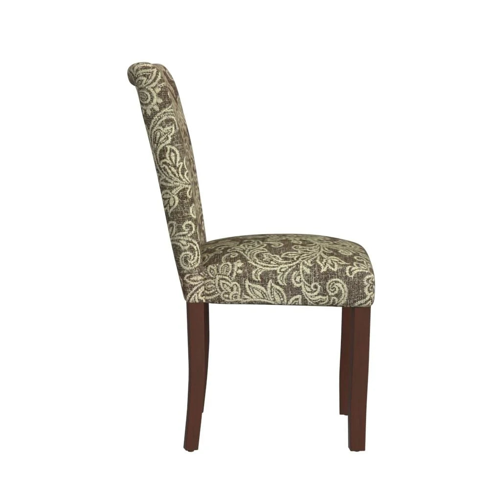 Set of 2 Upholstered Medallion Dining Chairs, Comfortable Parsons Style Chairs for Kitchen and Dining Room