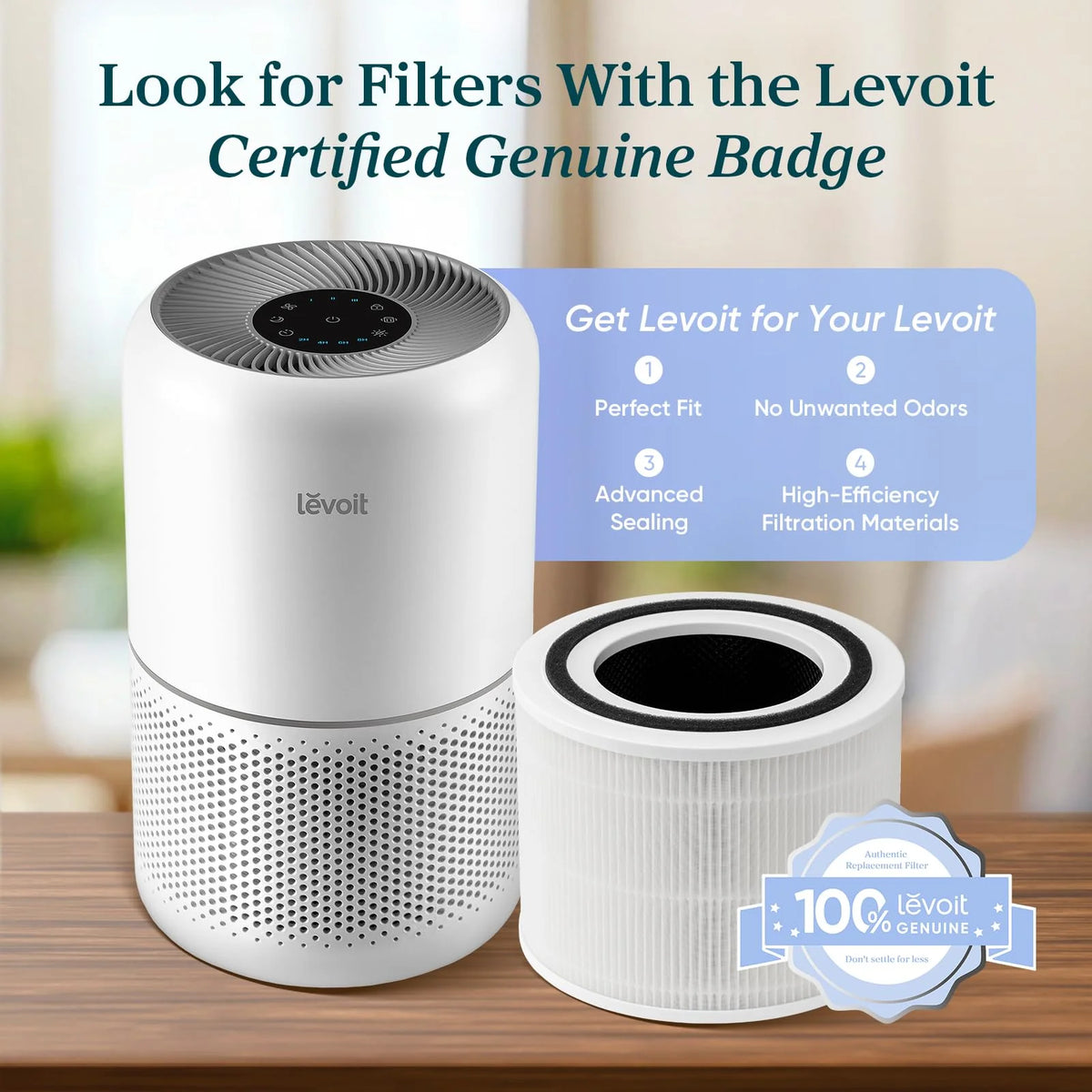Air Purifier for Home, Compact Air Cleaner for Allergens, Dust, Pet Dander and Odors