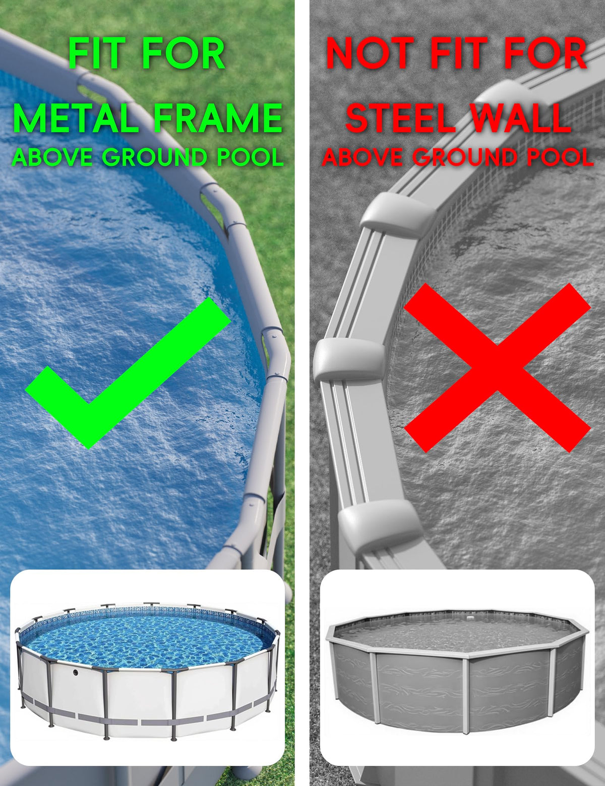 Solar Pool Lights for Steel Wall Above Ground Pools, Solar Powered LED Swimming Pool Lighting