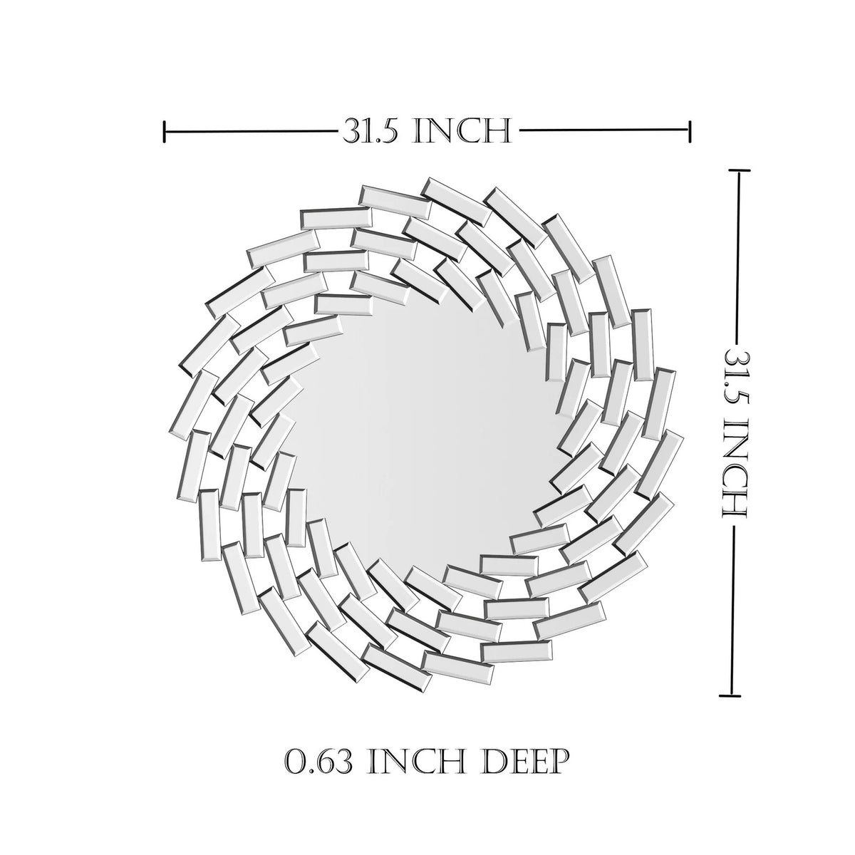 Round Sunburst Wall Mirror, Decorative Accent Mirror for Living Room, Bedroom and Entryway Home Decor