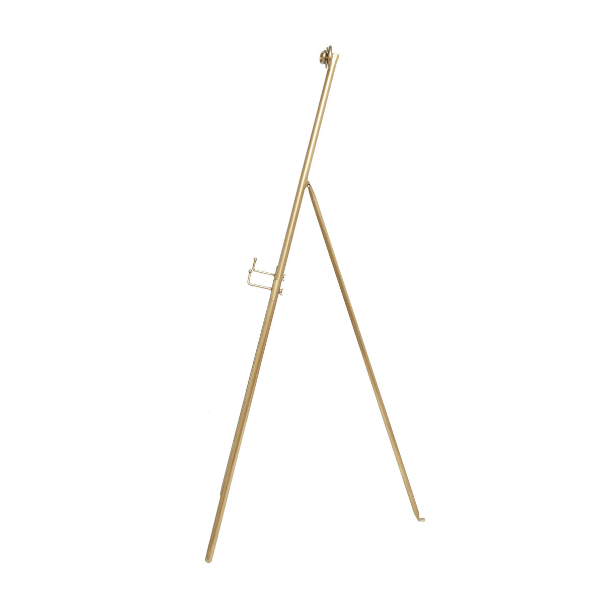 Tall Adjustable 3-Tier Metal Display Stand, Gold Floor Easel with Bow Top