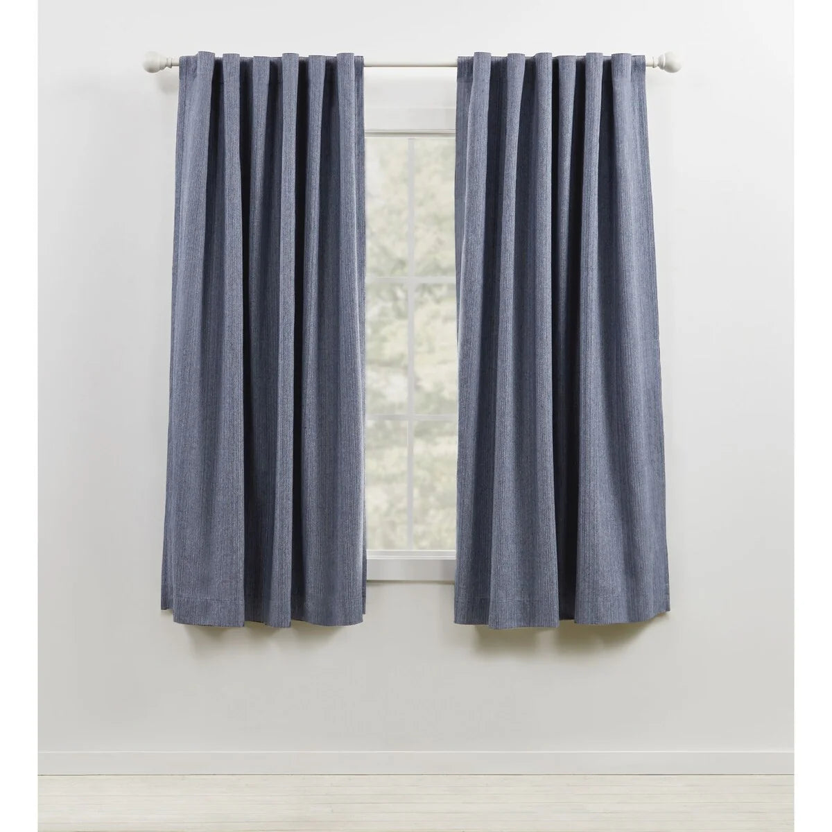 Blackout Curtain Single Panel, Back Tab and Rod Pocket Window Curtain