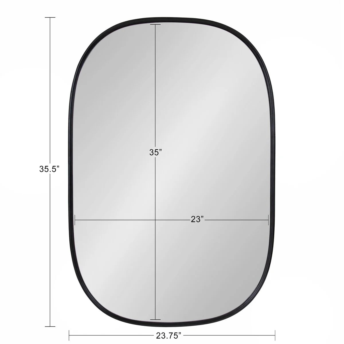 Modern Capsule Framed Wall Mirror, Decorative Oval Accent Mirror for Living Room, Bedroom and Entryway
