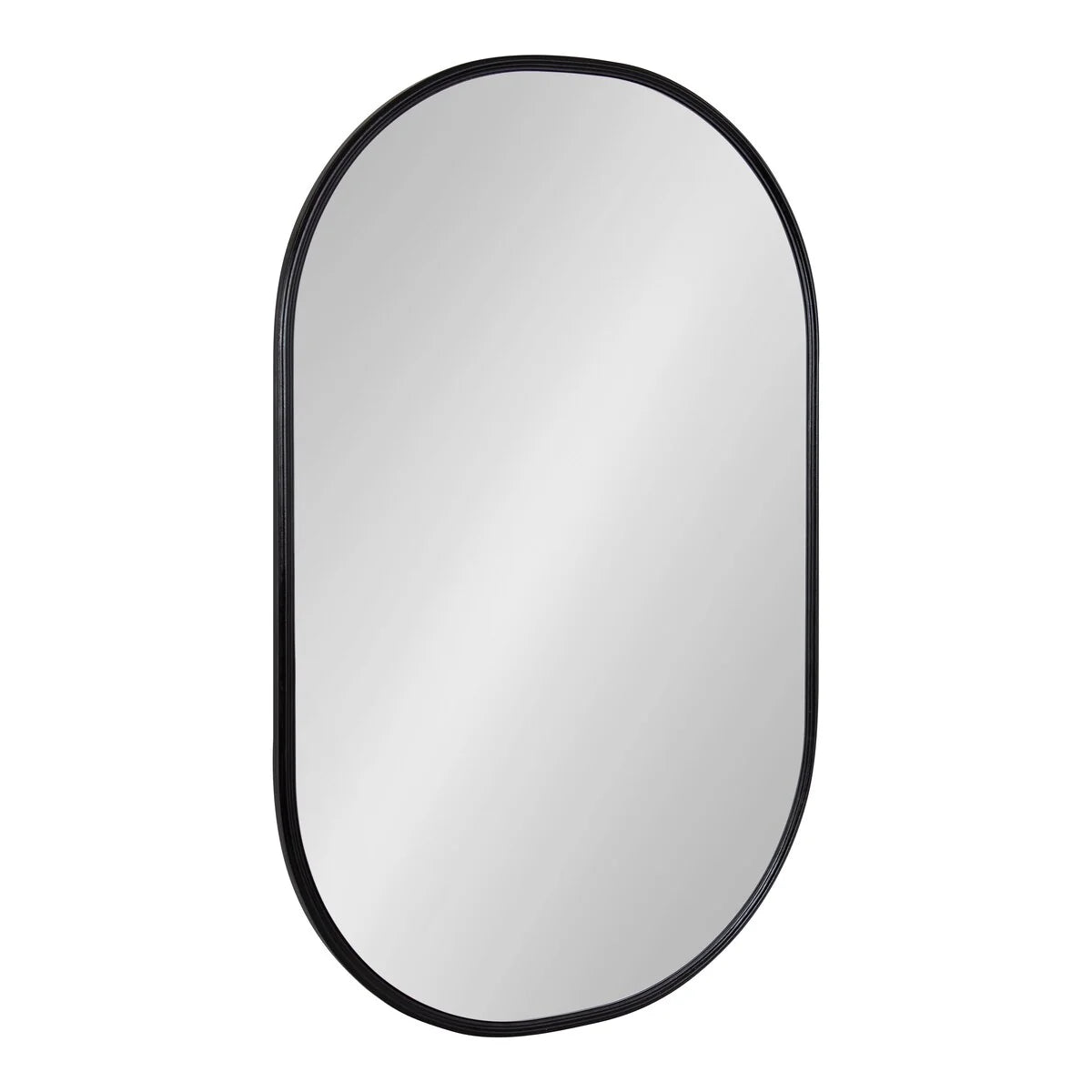Modern Capsule Framed Wall Mirror, Decorative Oval Accent Mirror for Living Room, Bedroom and Entryway