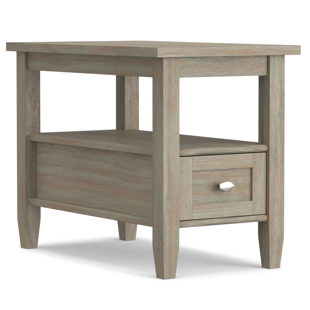 14" Wide Solid Wood Narrow Side Table, Rectangle Transitional Style Accent Table