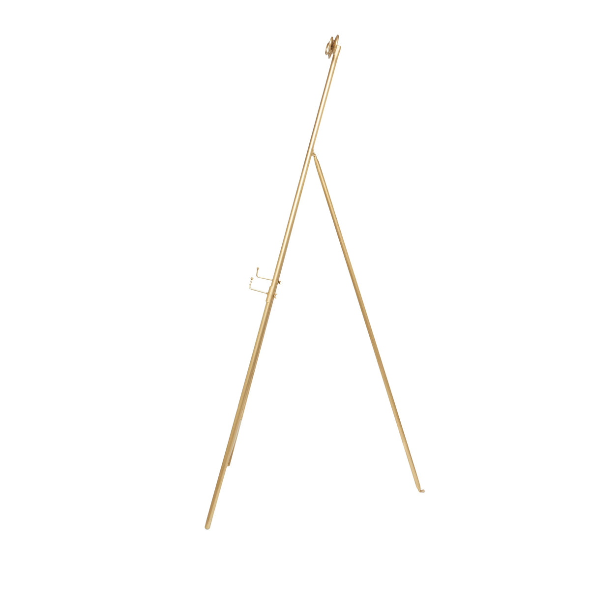 Tall Adjustable 3-Tier Metal Display Stand, Gold Floor Easel with Bow Top