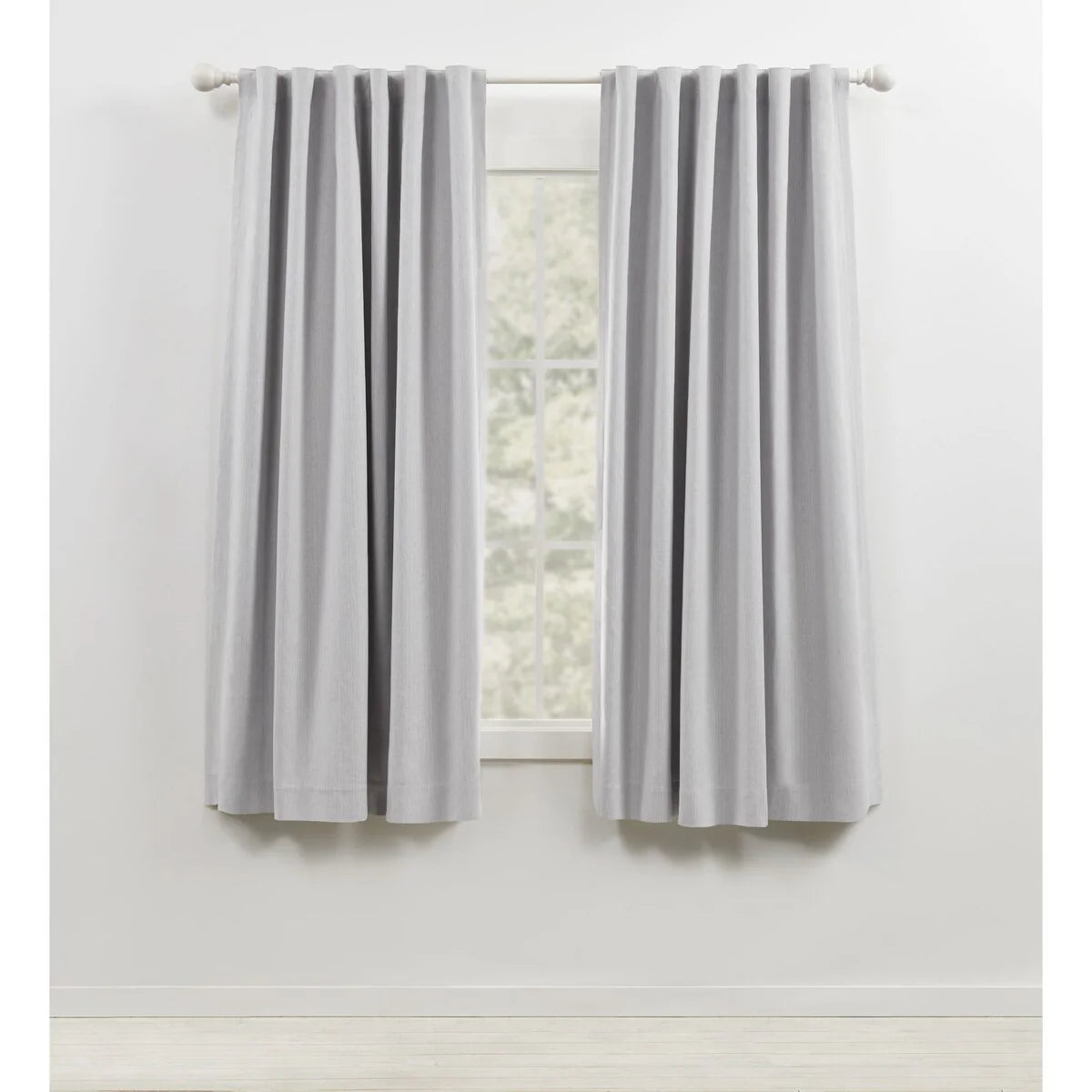 Blackout Curtain Single Panel, Back Tab and Rod Pocket Window Curtain