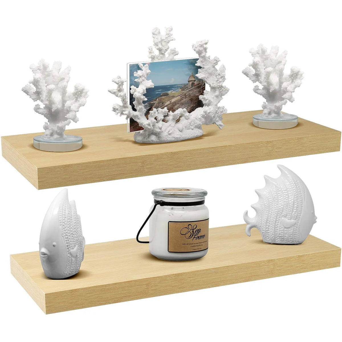 24 Inch Extra Long Floating Wall Shelf, Wall Mounted Display and Storage Shelf for Home Decor