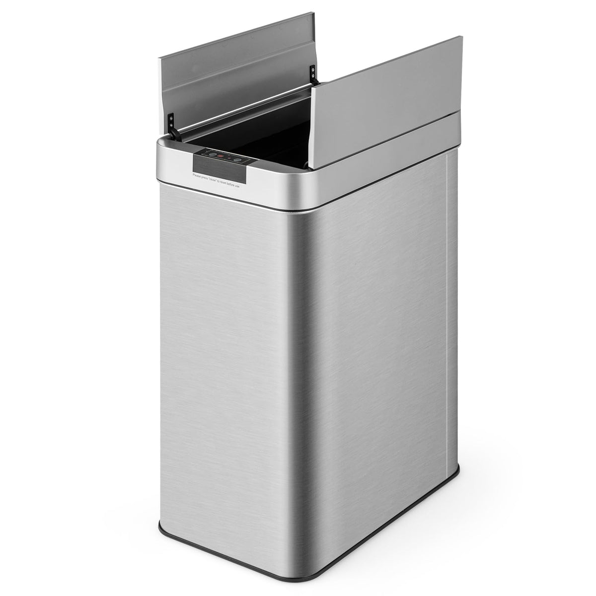 13.2 Gallon Motion Sensor Trash Can �� Slim Kitchen Bin with Wing Lids & Anti-Fingerprint