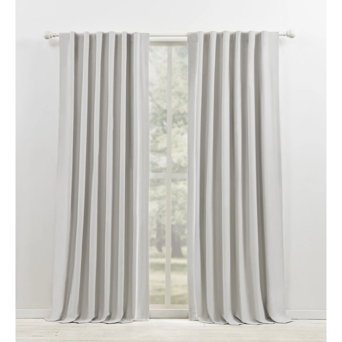 Blackout Single Curtain Panel, Back Tab and Rod Pocket Window Curtain
