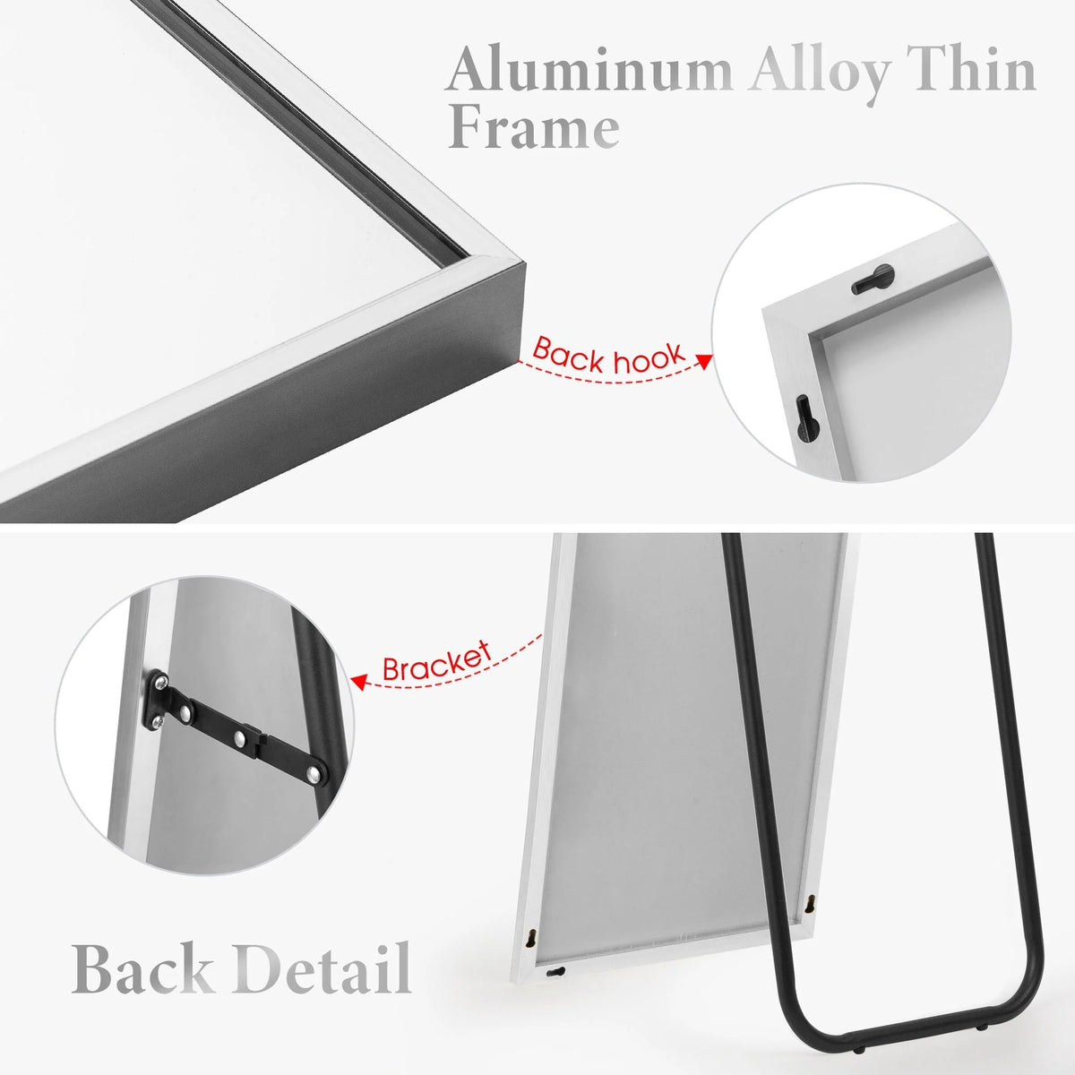Large Full Length Wall Mounted Mirror, Full Body Dressing Mirror for Bedroom, Entryway and Home Decor