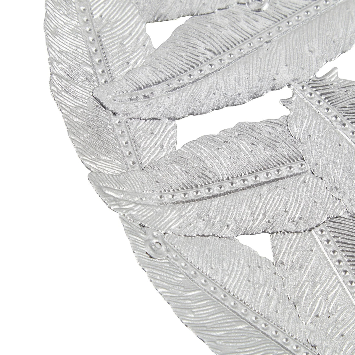 Textured Feather 3-Piece Metal Disc Wall Decor Set, Decorative Wall Art for Home